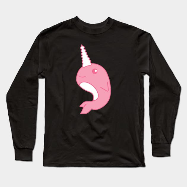 Pink Narwhal Long Sleeve T-Shirt by sins0mnia